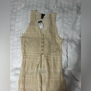 long crochet cream colored cover up. size XL
